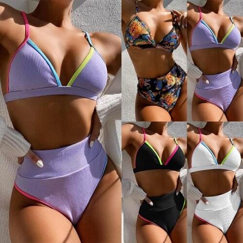 Beach Sport Swimsuit 2021 Womens Purple Swimsuit Bikini Set Lady Split Swimsuit Bikini Women SW535
