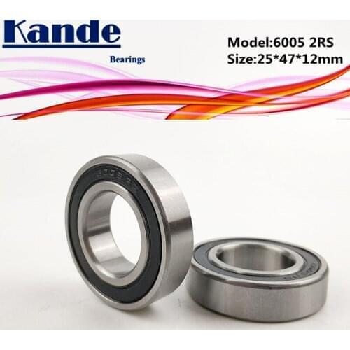 6005RS Bearing 2pcs ABEC-5 High quality 6005 2RS Single Row Deep Groove ball bearing 6005-2RS 25x47x12 mm