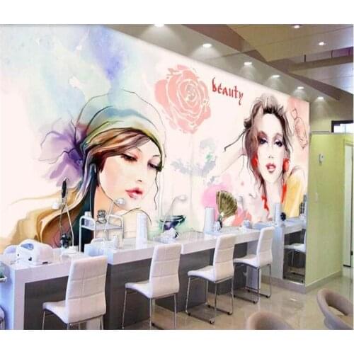 Custom wallpaper watercolor beauty beauty shop nail shop background wall clothing store home decoration 3d wallpaper