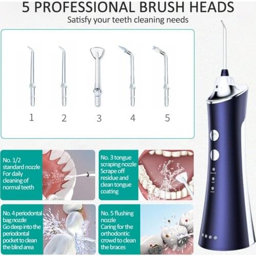 Dental Oral Irrigator USB Portable Water Flosser For Teeth Irrigators Water Teeth Mouth Clean Oral Jet Nasal Cleaner 3 Colors