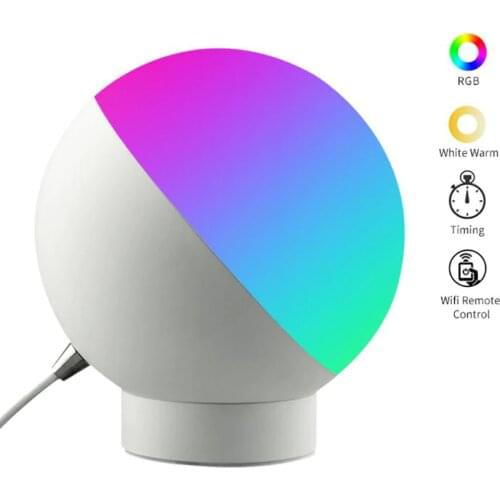 Bedside Lamp Night Lights, Dimmable Bedside Desk Lamp, WiFi App & Voice Control 2800K-3500K RGB+W, 550Lumen 7W for Bedrooms