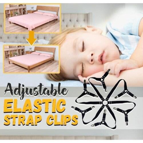 Adjustable Elastic Strap Clips Crisscross Fastener Mattress Cover Clips Adjustable Bed Fitted Sheet Straps Suspenders Grippers H