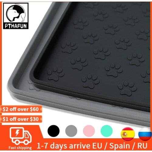 Pet Placemat Silicone Food bowl Mat For Dogs Waterproof Cat Feeding Mat Paw Print Pet Bowl Pad Prevent Food and Water Easy Clean