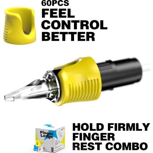 Finger Ledge Silcagel for Tattoo Cartridge Hold Firmly Finger Rest Combo 60pcs/box Compatible with Cartridges Tattoo Supplies
