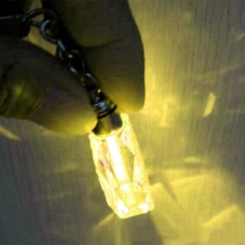 28GB LED Car Keychain Crystal Light Changing Custom Made Logo Glass Key Chain