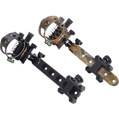 LED Light Bow Sight 5 Pin Compound Bow CNC Machined Archery Hunting Shooting Bow Sight