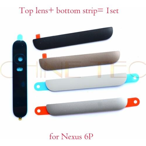 Top Glass Camera Flash Lens + Back Battery Rear Cover Housing Door for Huawei for Google Nexus 6P Replacement Repair Spare Parts