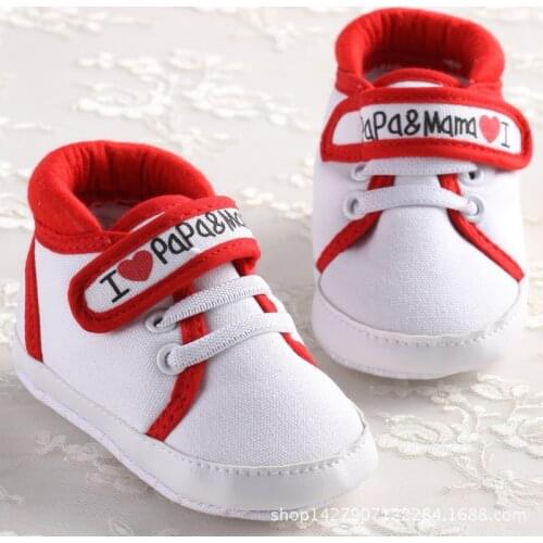 E&Bainbel Casual Baby First Walker Shoes I LOVE PAPA MAMA Baby Boy Girl Shoes Soft Sole Newborn Toddler Infant Baby Shoes Girls