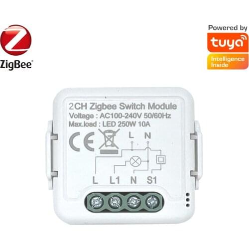 New Tuya Smart Home Zigbee 3.0 DIY Two Way Switch APP Timer Control Breaker Zigbee Hub Required Work With Alexa Google Home