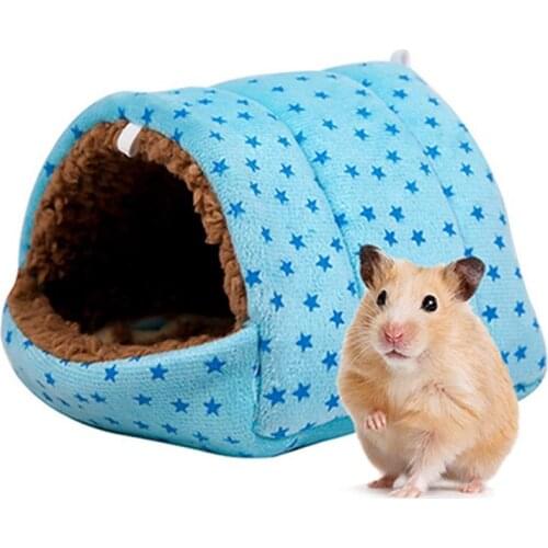 Winter Soft Hamster House Plush Warm Pet Guinea Pig Sleeping Bed Comfortable Cotton Squirrel Nest Small Animals Cages Supplies