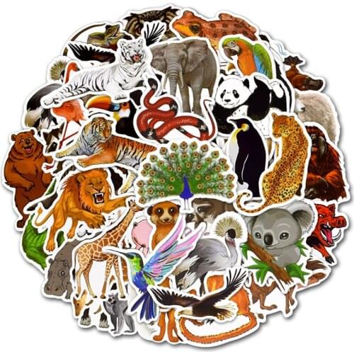 10/30/50PCS Kawaii Animal Cartoon Stickers Skateboard Fridge Phone Guitar Luggage Classic Toy Vinyl Decal Sticker for Children
