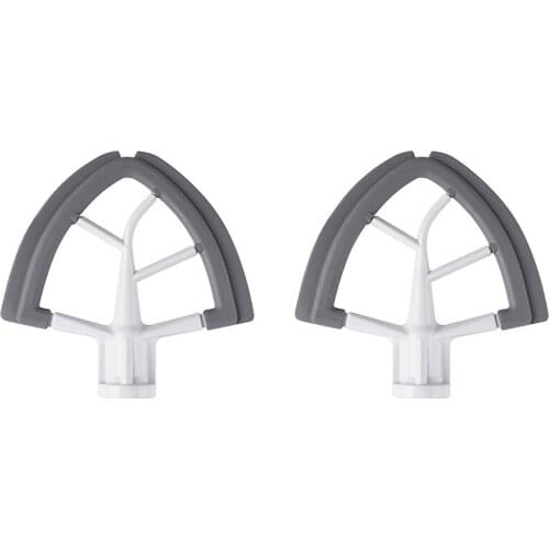 2Pcs Flex Edge Beater With Silicone Edges Spare Replacement Parts For KitchenAid K45SS Q5 4.5-5 Quart Tilt-Head Stand Mixer