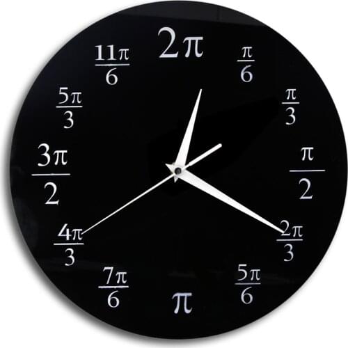 3.14 Pi Wall Clock Mathematical Pi Classroom Wall Decor Black Acrylic Pop Quiz Wall Clock Home Decor Geek Nerd Math Chic Gift