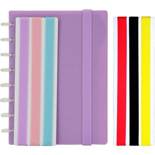3Pcs A5 Notebook Multi-function Strap Book Tie Rope Silicone Notepad Candy Color for School Student Office Stationery Decoration