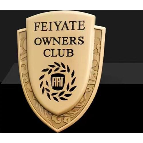 3D Metal Vehicle Rear Trunk Shield Emblem Decal Badge Car Side Sticker Styling for Fiat Aegea 500c Panda Uno Palio Tipo Dobl