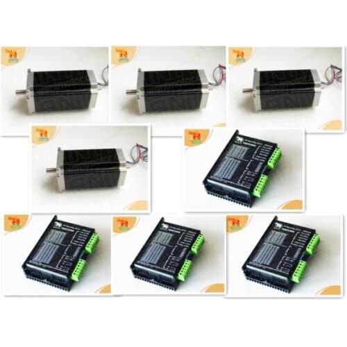 4AXIS Wantai Nema23 Dual Shaft 57BYGH115-003B Stepper Motor 3Nm 425oz-in&Driver DQ542MA 50V 4.2A engraving cutting machine