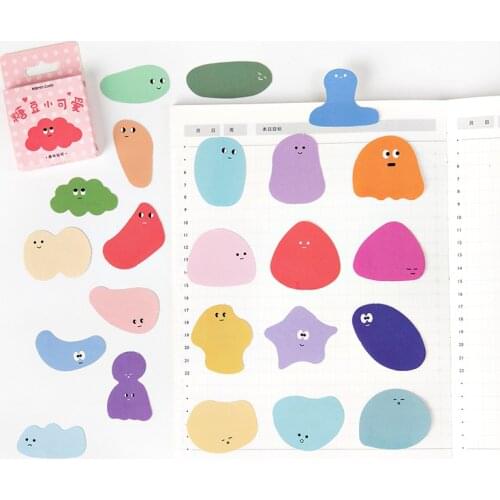 46Pcs/box Lovely Beans Stickers Diary Journal Stationery Flakes Scrapbooking DIY Decorative Sticker
