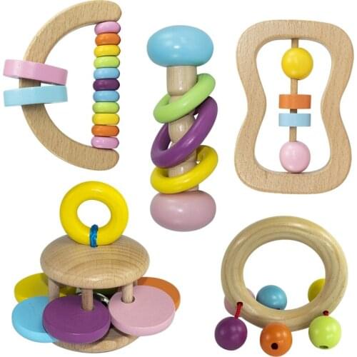 5 Pieces/Set Montessori Fun Baby Rattle Crib Educational Mobile Toy Baby Girl Toy Baby Stroller Baby Toy