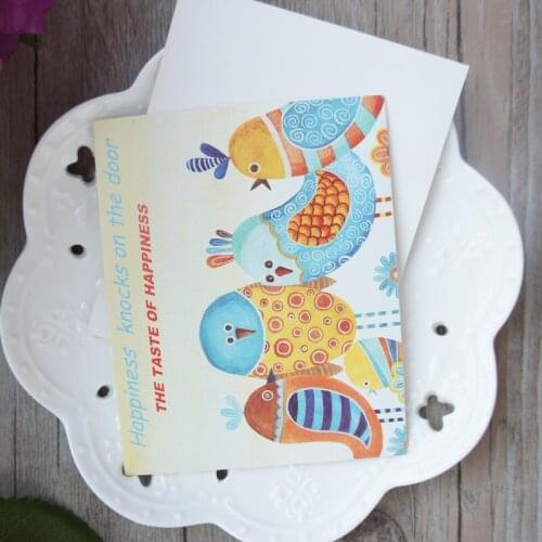 50pcs happy bird sing card multi-use Scrapbooking invitation DIY Decoration party gift card message card