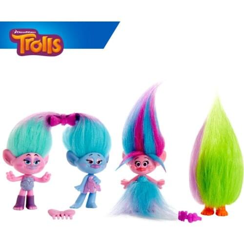 6 Pieces/set Trolls Ugly Baby Bobby Blanch Hair Toy Character Set Series Magic Elf Ornaments Dolls Children Gifts Toy