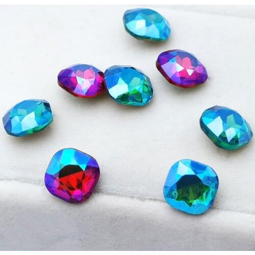8mm Glitter Gemstone Flower Fancy Stone Rhinestones Applique Square Strass Crystal DIY Decoration Glass Accessories for Jewelry