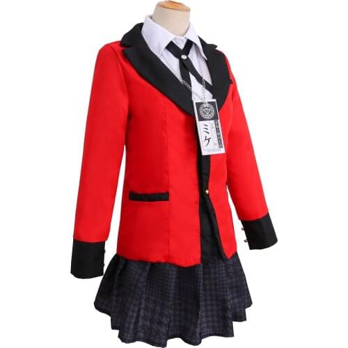 Aboutcos Anime Kakegurui Cosplay Figure Yomotsuki Runa Cosplay Costume JK School Girls Uniform Halloween Dress For Women SMG70