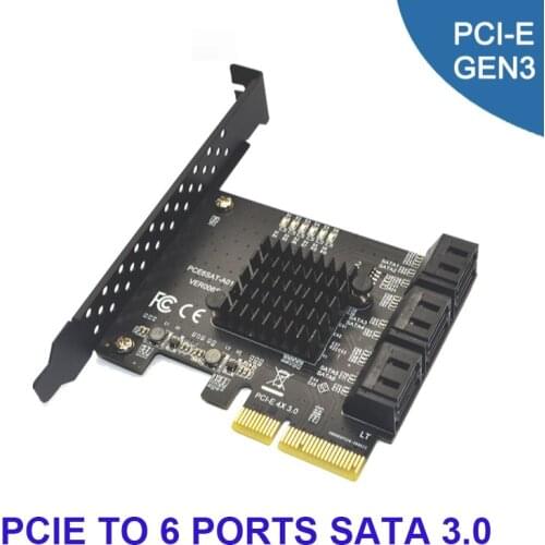 SATA PCI e Adapter PCI Express to 6-port SATA 3.0 HDD 6G Expansion Card ASM1166 Master PCI-E3.0 GEN3