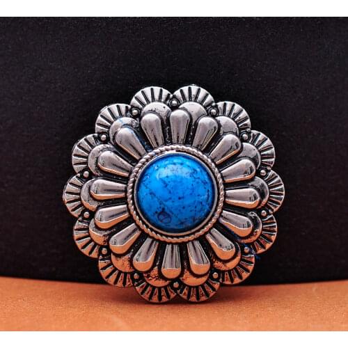 30MM 11 Colors Beauty Bead 3D Flower Leathercraft Project Belt Accessories Saddle Handbag Silver Conchos Screw Back