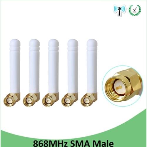 5pcs 868MHz 915MHz Antenna 3dbi SMA Male Connector GSM 915 MHz 868 MHz antena outdoor signal repeater antenne waterproof Lorawan