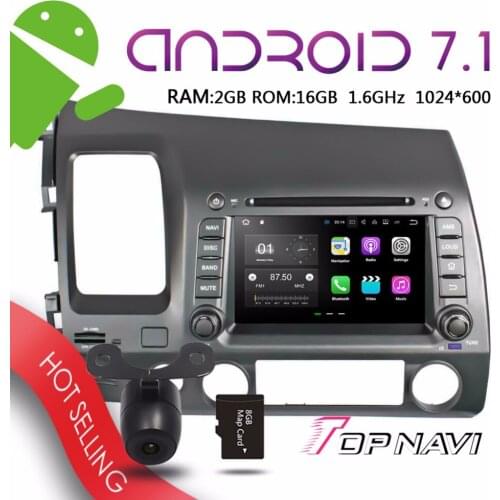 Topnavi 7'' Auto Stereo for Honda Civic 2006 2007 2008 2009 2010 2011 Bluetooth Remote control Device Wifi Multimedia Players