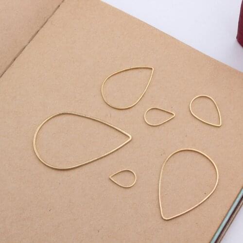 Free Shipping 10pcs Gold Tone Alloy Waterdrop Pendant Charms DIY Jewelry Findings Geometry Floating Pendant Charms Fit Earrings