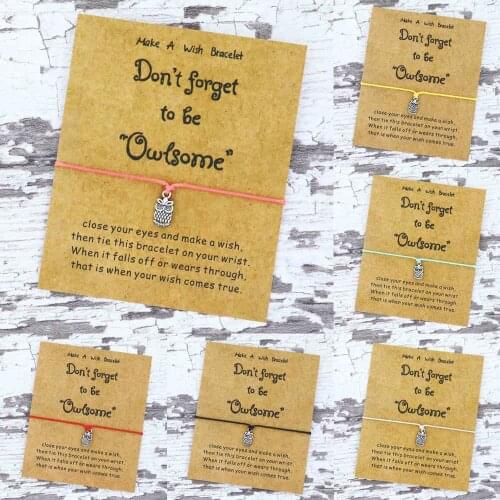 Owl Bracelet Owl Charm Friend Bracelet Handmade Braid Rope Bracelet Owl Jewellery Women Men Friendship Lover Gifts