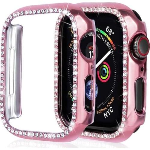 Diamond Bumper Protective Case for Apple Watch Cover Series 6 SE 54321 38MM 42MM For Iwatch 40mm 44mm watch bracelet accessories