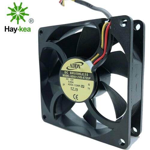 For ADDA 8025 80mm x 80mm x 25mm AD0812VB-A72GP 12V 0.65A winds of chassis server solar inverter case computer pc cooling fans