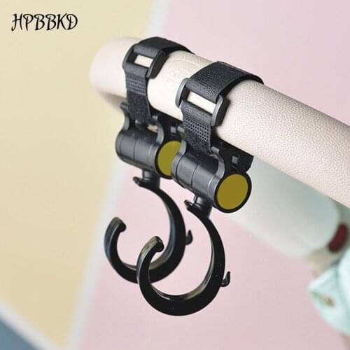 Baby Stroller Hanger Bag 2Pcs/Set Stroller hooks Pram Rotate 360 Cart Hook Baby Stroller Accessories Hook Multifunction CSP-8