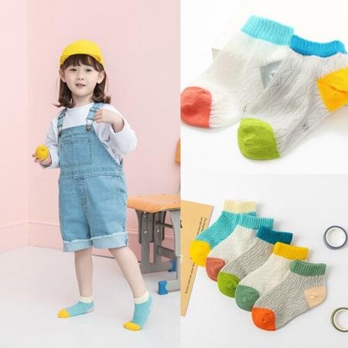 6 Pairs/lot Cotton Children Socks Boy Girl Baby Infant Fashion Breathable Mesh Socks for Summer Teens Kids Clothes