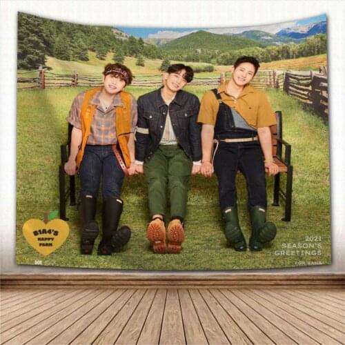 Custom B1A4 Tapestry Colorful Psychedelic Decorative Carpet Wall Fabric For Living Room Bedroom Tapestries Accessories 0622