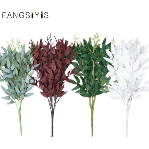 Artificial Vines Fake Greenery Garland Willow Leaves Hanging for Silk Willow Branch Willow LeafWedding Party Home Garden Wall