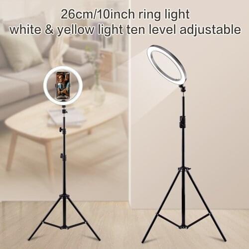 Photography Dimmable Ring Light Makeup Led Fill Light Lamp For Live Stream Video With Phone Holder 160cm Tripod USB Plug