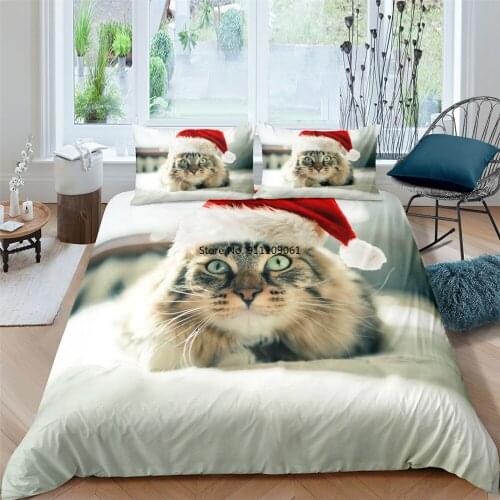 Cute Pets Cat 3D Printing Duvet Cover Pillowcase Sets Animal Bedding Set Comforter Quilt Covers for Kids Teens Boys Home Textile