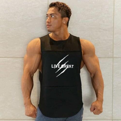 2021 Mens Gym Fitness Fitness Training Sports Vest Mesh Breathable Speed Dry Breathable Simple Slim Sleeveless Undershirt Shirt
