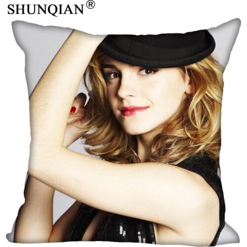 Custom Pillowcase Emma Watson Square Zipper Pillow Cover 35X35,45X45,60X60cm(Two Sides) Print Your Pictures Pillow Cases