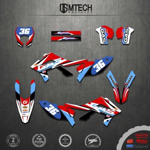 DSMTECH DSMTECH Customized Team Graphics Backgrounds Decals Custom Stickers For GASGAS 2014 2015 2016 2017 EC