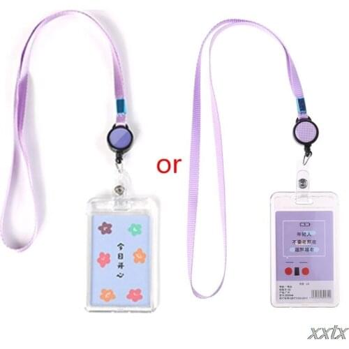 Transparent Acrylic Name Card Holder Retractable Cute Bank ID Card Cover Case