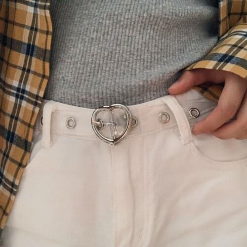 Hot Punch-Free Transparent Plastic Belt Ladies Simple Versatile Plastic Belt Round Buckle Silver Women Belt New