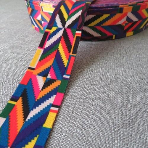 5 yards Width 38mm soft webbing strap bag accessory dog pet collar leash harness bag garment decoration belt sewing rainbow tape