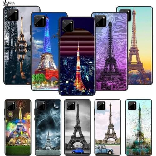 Romantic Eiffel For OPPO Realme Narzo 20 C2/3/11/12/15/17 X2 X3 X7 XT X50 Q2i V3 V5 V15 Pro Black Silicone Soft Phone Case