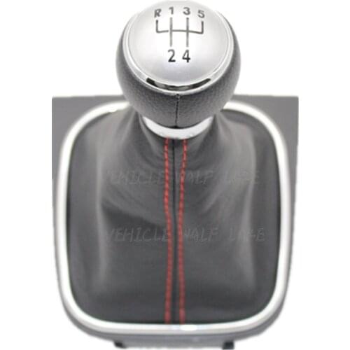 For VW Golf 6 A6 MK6 GTD GTI R20 2009 2010 2011 2012 2013 Car-Stying New 5 Speed Car Stick Gear Shift Knob Leather Boot