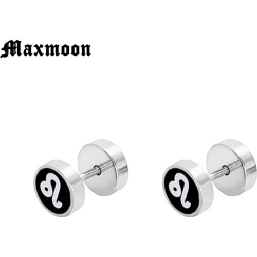 Maxmoon 1 Pair Sliver Earring Stud for Men Unisex Stainless Steel Ear Piercing Barbell Stud Earring for Women Christmas Gift