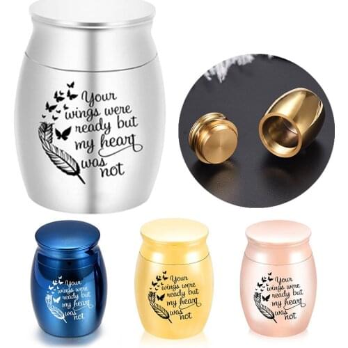 Your Wings were Ready My Heart was Not - Cremation Urns Ashes Holder Keepsake Memorial Mini Urn Funeral Urn Pendant 30x40mm
